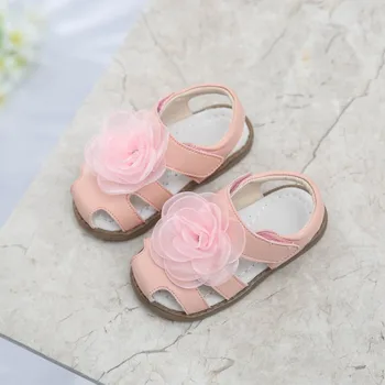 

girls sandals flowers little kids beach sandal white navy pink arch support insole pigskin princess floral summer footwear new