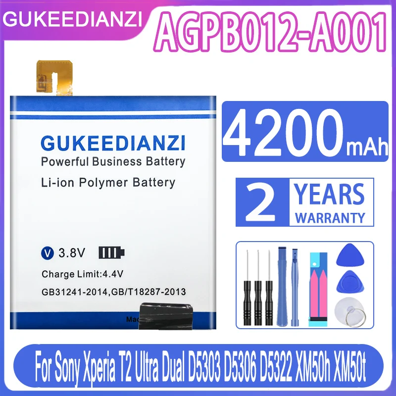 Сменный аккумулятор GUKEEDIANZI AGPB012-A001 4200 мАч для Sony Xperia T2 Ultra Dual D5303 D5306 D5322 XM50h XM50t |
