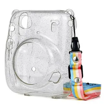 

Transparent Shiny Pink for Polaroid Instax Mini11 Storage Pvc Material Scratch And Drop Protective Cover Crystal Case
