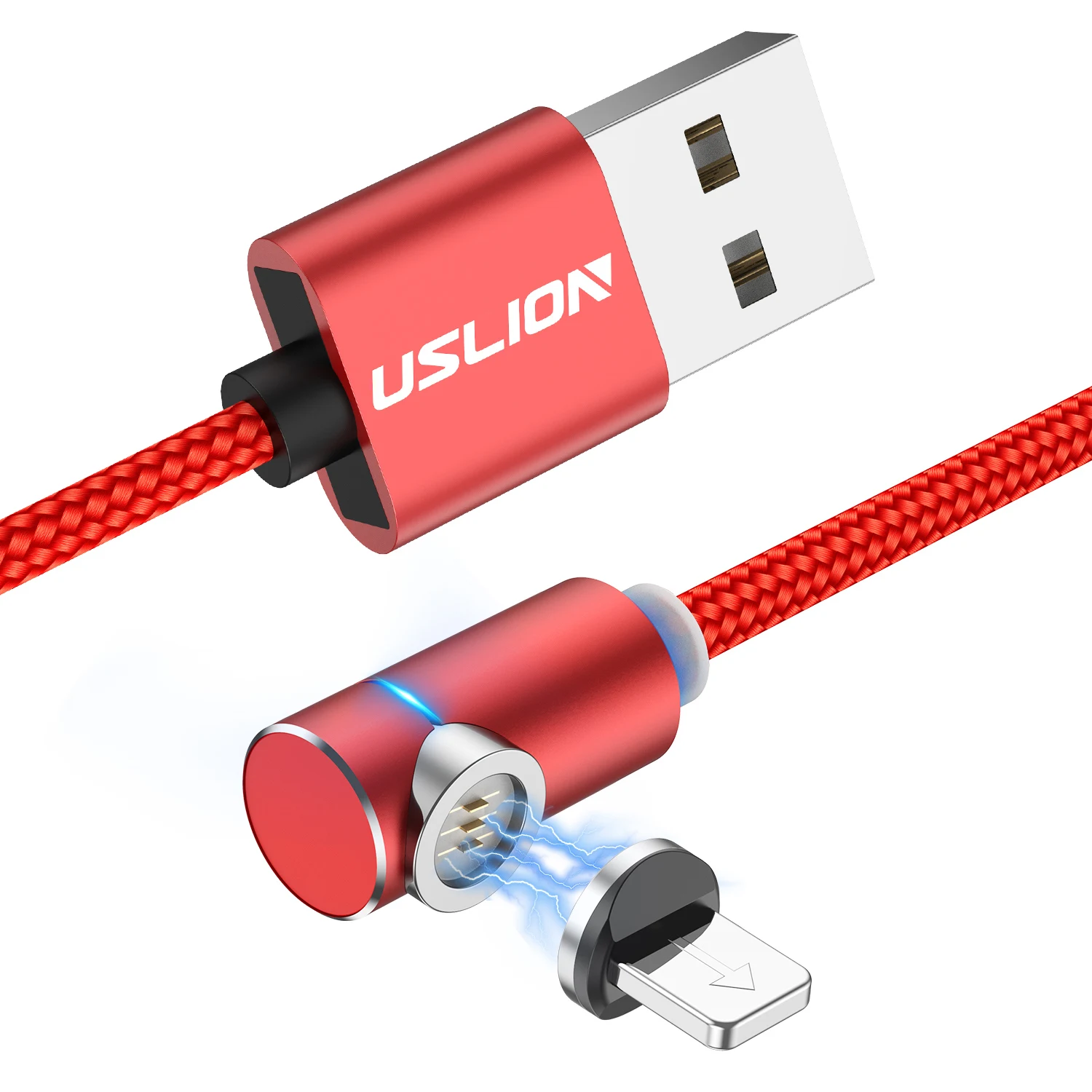 Red USLION USB кабель магнитное зарядное устройство для samsung S9 Магнитный USB кабель для type C 3A кабель передачи данных для быстрой зарядки для Micro USB - Цвет: Red