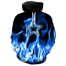 Модная толстовка с 3d капюшоном Dallas Cowboys