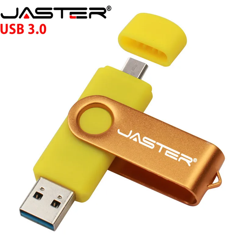 JASTER Новый USB 3 0 флеш накопитель 128 Гб 64 ГБ 32 16 8 4 OTG 2 в 1 высокоскоростная Флешка для