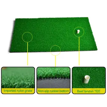 

30*60CM Golf Practice Grass Mat Mini Lawn Nylon Grass Rubber Tee Hitting Pad Backyard Outdoor Golf Training Supplies