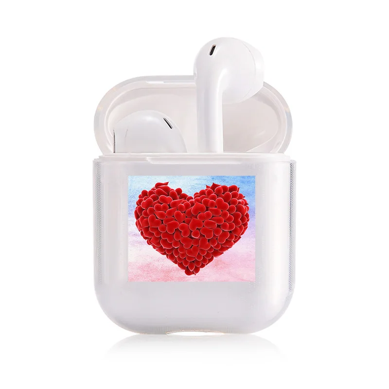 Жесткий мультфильм милые наушники чехол для Apple airpods 1 чехол PC роскошный защитный чехол прозрачный Air Pods чехол для Airpods 2 - Цвет: I300209