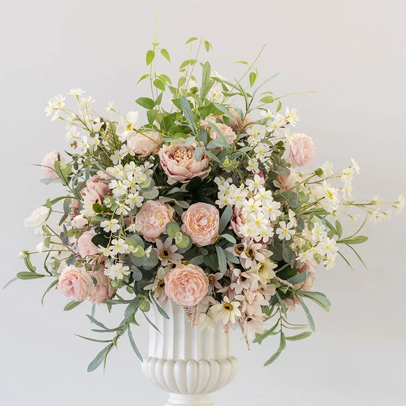 Custom wedding silk flower props Roman flowerpot Road Flower artificial flower ball wedding T stage flower art layout - Цвет: C-flower ball