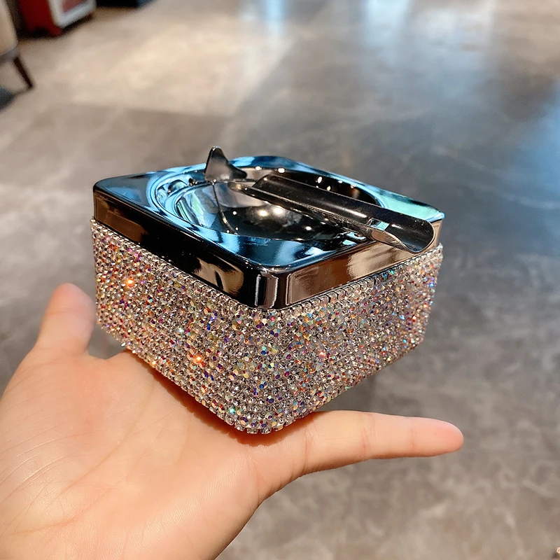 Posacenere scintillante strass posacenere per sigari portaoggetti in  acciaio inossidabile portaoggetti per Hotel Auto Car Truck fumo simpatico  portacenere Girly