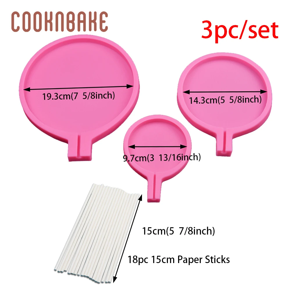 CDY-464-set COOKNBAKE, силиконовая форма для леденца, большое сердце, инструмент для украшения торта, круглая форма для шоколада, конфет, сахара, леденцов, сделай сам, День святого Валентина - Цвет: CDY-464-set