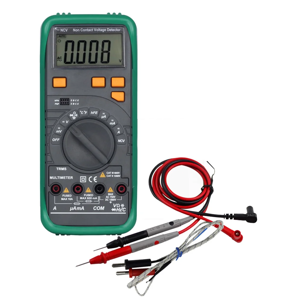 

Digital Multimeter Voltage Current Meter Resistance Diode Capaticance Tester Temperature Meaurer Auto/Manual Range NCV Function