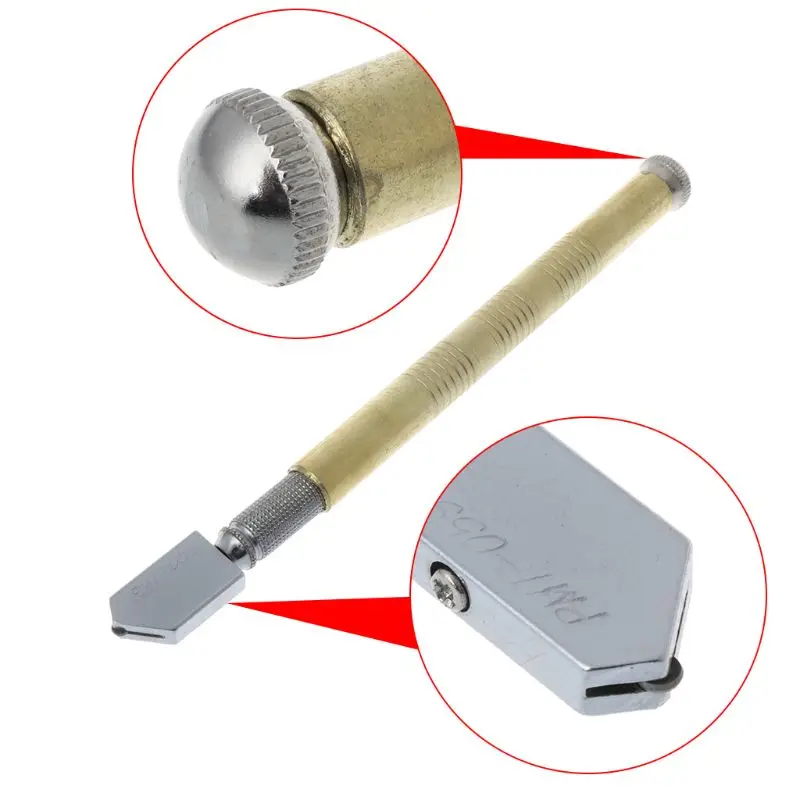 Режущий инструмент алмазный наконечник противоскользящая металлическая ручка стальное лезвие подача масла стеклорез