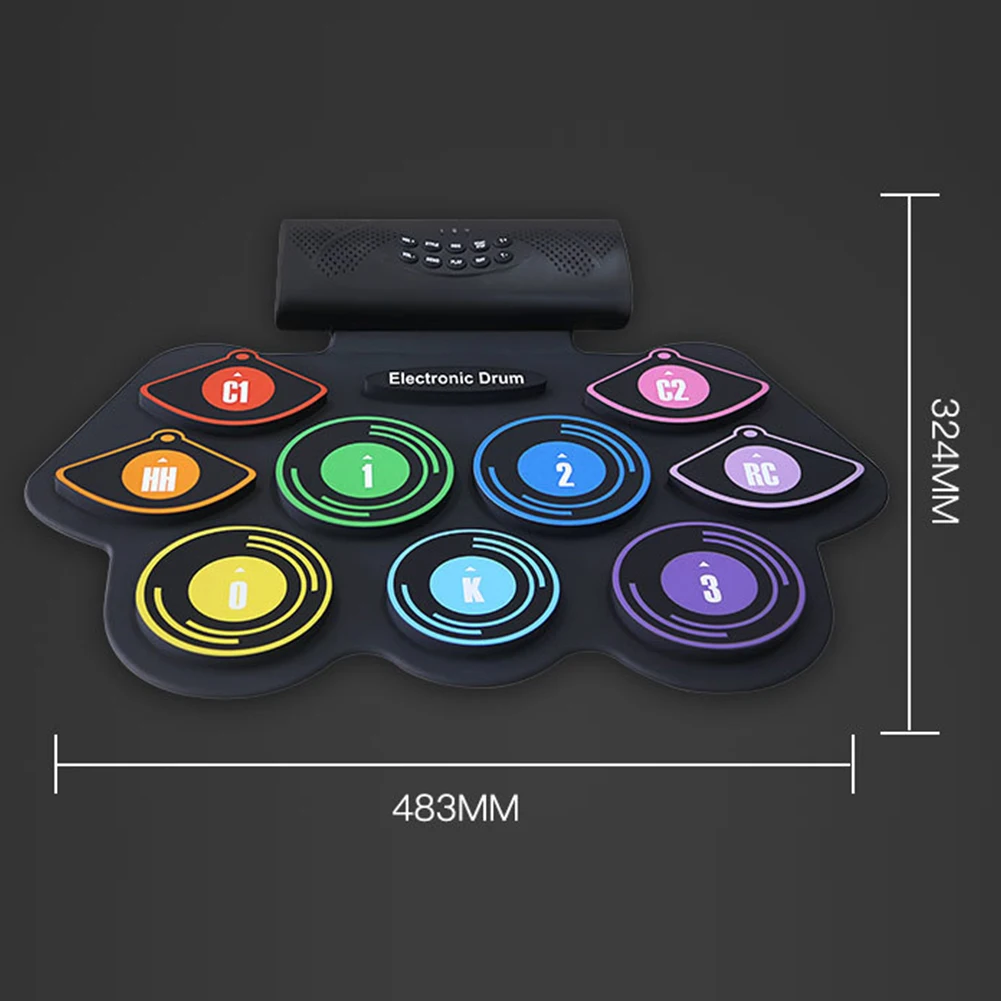 8 шт., набор электронных барабанов, складная тренировочная площадка, свернутые педали для ног, портативные палочки, интерес для развития обучения, подарок для детей, музыкальная игрушка
