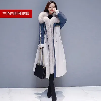 detachable liner 2 Модное зимнее пальто Женская куртка новая Корейская длинная хлопковая стеганая зимняя утепленная парка верхняя одежда/Осенняя ветровка f1685 - Цвет: detachable liner 2