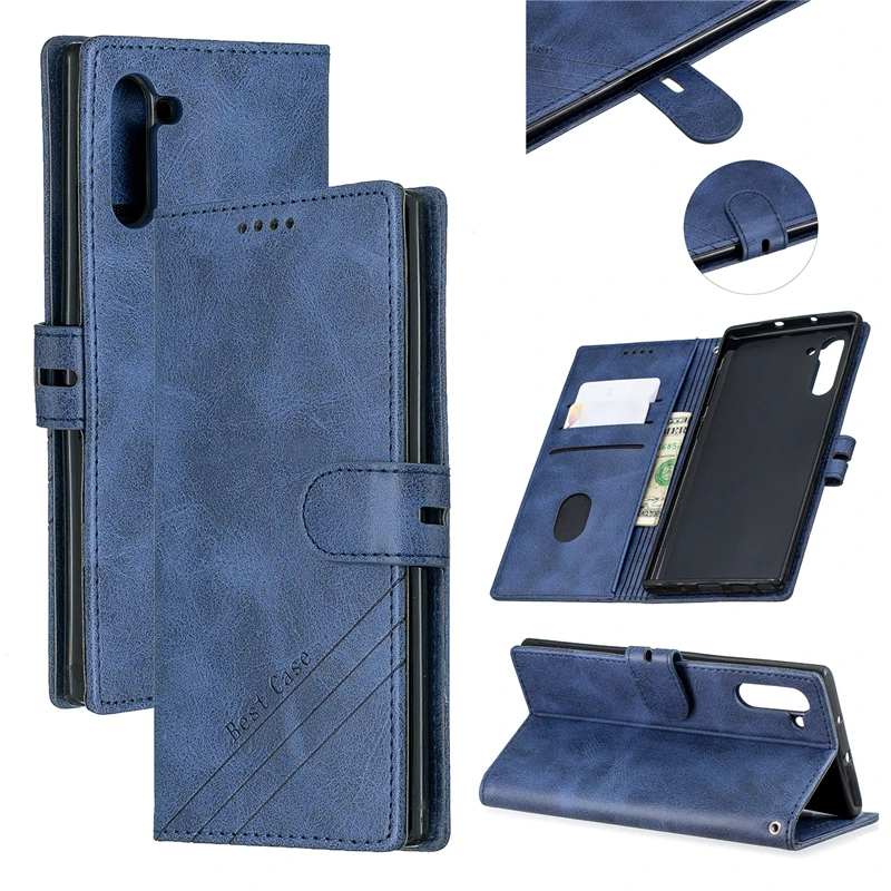 Phone Cases For Samsung Galaxy Note10+ Shockproof Money Card Slot Flip Covers Note 10 Note10 Plus Pro Kickstand Wallet Case Bag