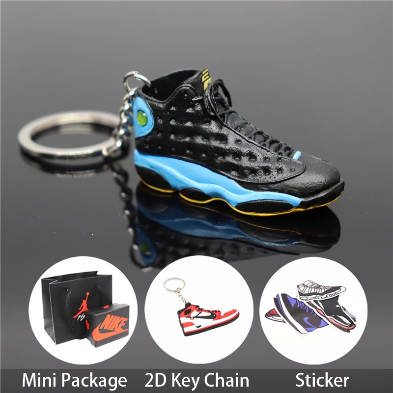 Ручной работы 3D AJ13 брелок Air Mini Jordan кроссовки модель милый брелок для ключей Баскетбольная обувь Подарочный Брелок для ключей Новая мода ювелирные изделия - Color: 7