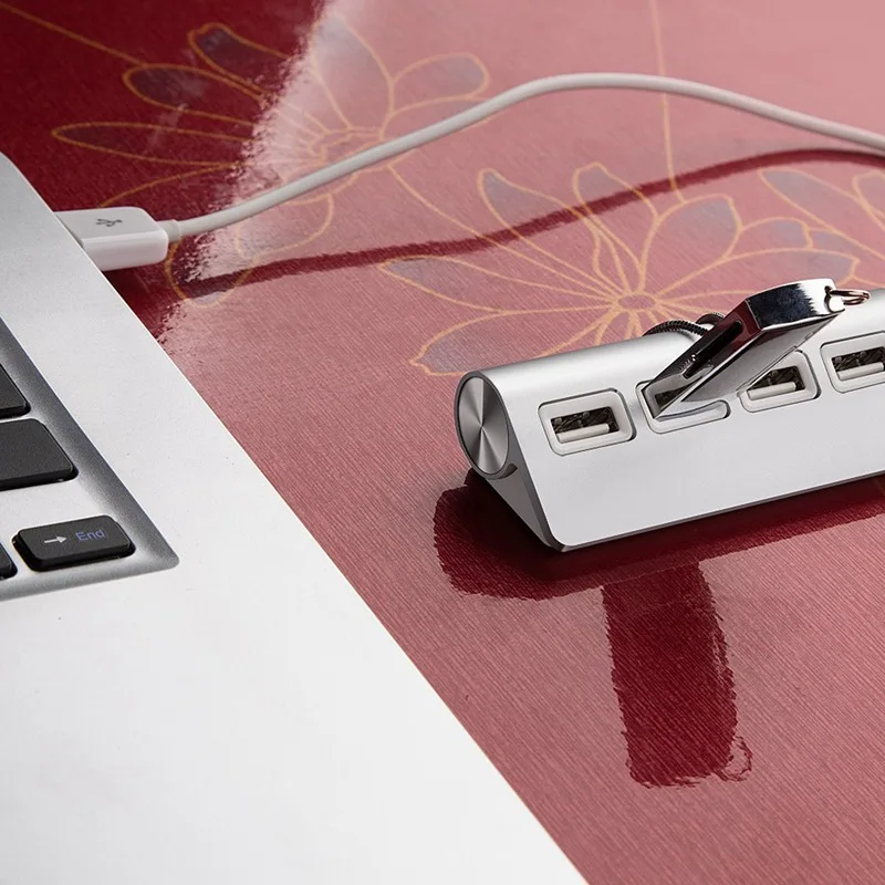 Док-станция USB Премиум 4 Порты и разъёмы алюминиевый usb-концентратор с 11 дюймов Экранированный Кабель Для iMac, Macbook, ПК и ноутбуков
