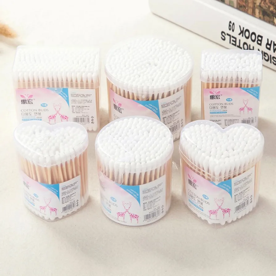 A Generation of Fat 100 PCs Boxed Double Headed Cotton Swab Makeup Cotton Swab Disposable Cotton Swabs
