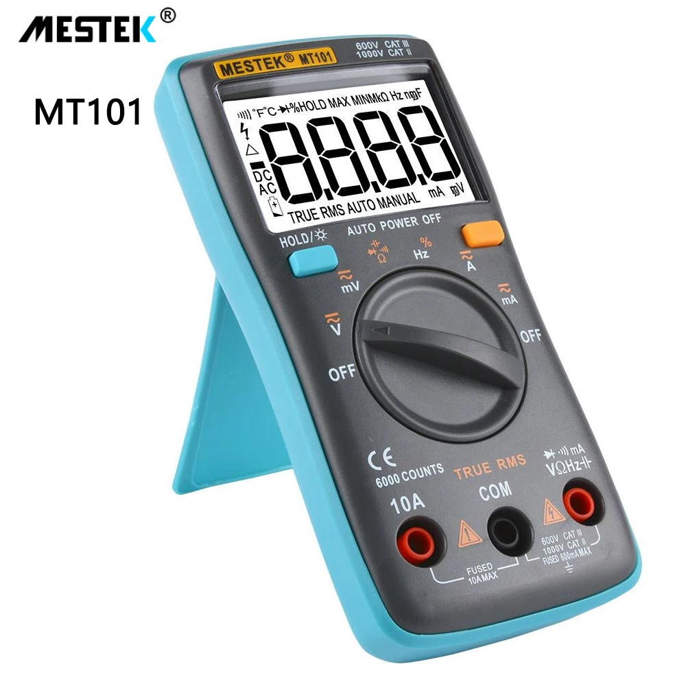 

MESTEK MT101 Digital Multimeter High Speed ​​Multimeter Auto Range Tester Anti-Burning Portable Multimeter Multi-Function Auto