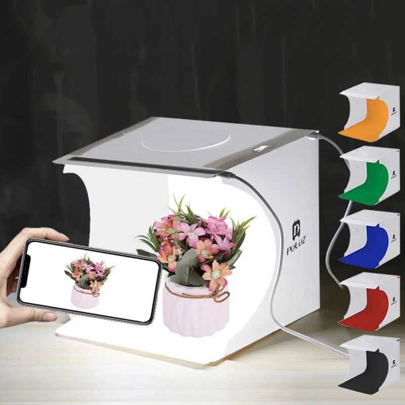 

Folding Mini Lightbox Photography Photo Studio Softbox 2 Panel LED Light Soft Box Photo Background Kit Light box for DSLR Camera