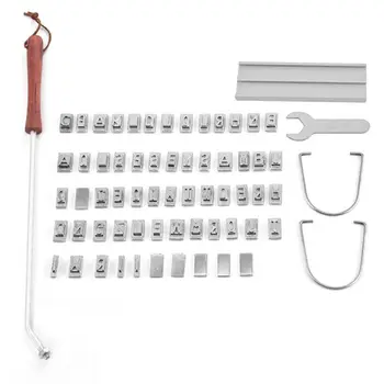 

BBQ Meat Branding Iron Changeable 55 Letters Set DIY English Alphabet Barbecue Branding Tool Barbecue Printed Steak Names Tool O