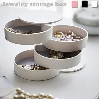 

Multi-layer 360° Jewelry Box Ring Necklace Bracelet Earring Display Storage Organizer Travel Case
