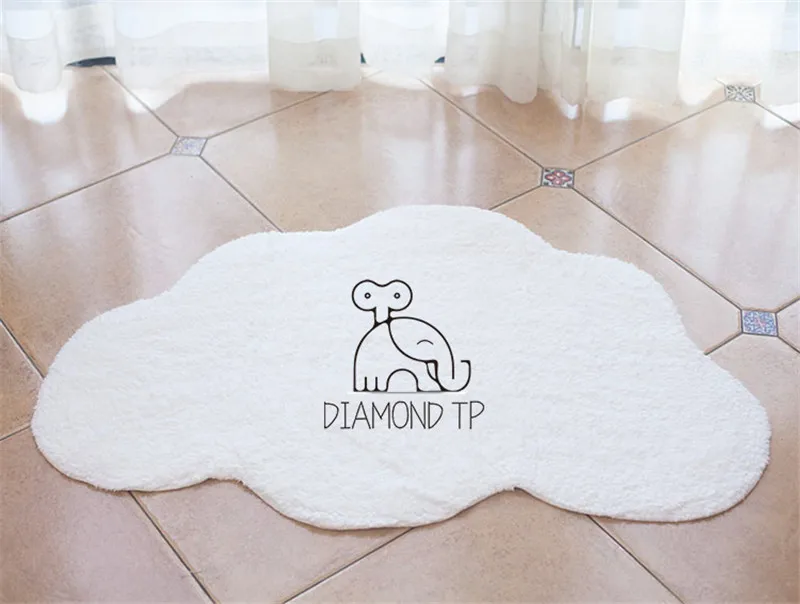 White 100x65 см облачный хлопковый ковер для детей коврик детский игровой ковер нордический Декор Ковер детская комната ползающий коврик коврики для детей коврик в ванную - Цвет: White