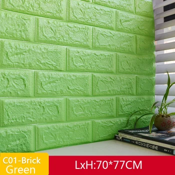 

New DIY 3D Brick PE Foam Wallpaper Panels Room Decal Stone Decoration Embossed Living Room Kids Safty Bedroom Home Decor 77*70cm
