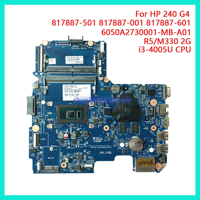 ^*Best Offers DUORUN For HP 240 G4 Laptop Motherboard 817887-501 817887-001 817887-601 i3-4005U CPU 6050A2730001-MB-A01 R5/M330 2G NB PC Full
