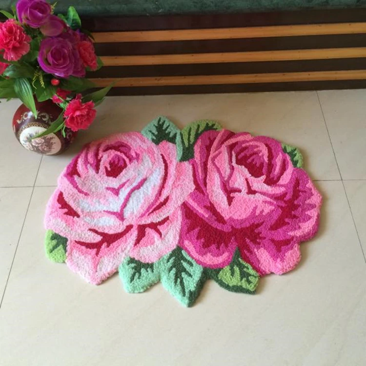 3D Розовый ковер для ванной ковер для гостиной ковер для кухни Цветочный Коврик для ванной напольный коврик для прихожей Противоскользящий