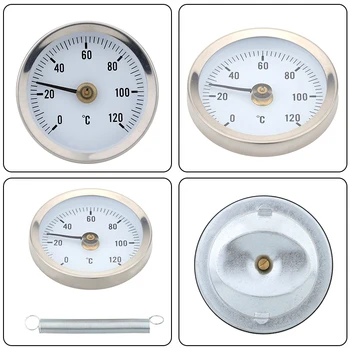

Horizontal Thermometer 0-120 ° C Temperature indicator liquid aluminum thermocouple bimetallic thermometer household utensil