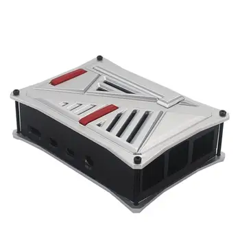 

Black Silver Mecha Enclosure Protetive Case for Raspberry Pi 4B Durable Shell Plastic Housing Cover Heat Dissipation