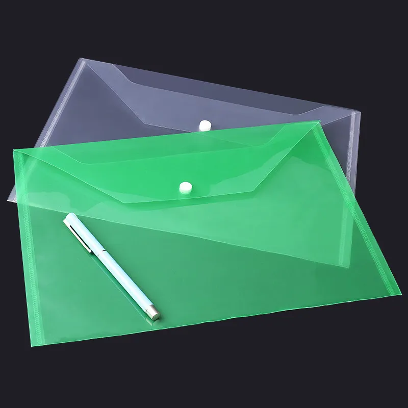 

Positive Color Snap Closure Transparent File Holder A4 Plastic File Bag Office Supplies Portfolio Wholesale 10 PCs of Price