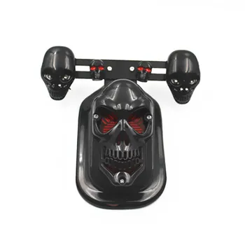 

Motorcycle Black Skull Quad ATV Integrated Brake Rear Stop Tail Turn Signal Blinker Indicator Light For Harley Honda Yamaha