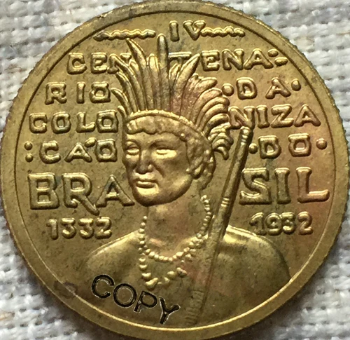 1932 Бразилия 100 рейс копия монет