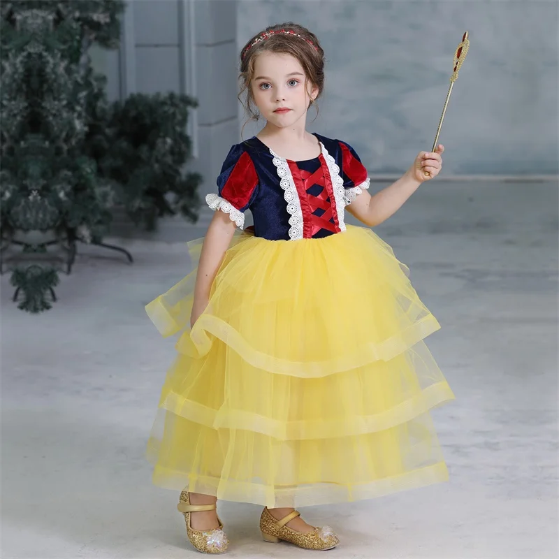 Fancy Party Girls Dresses Elsa Cinderella Sleeping Beauty Halloween Dress Children Rapunzel Kids Cosplay Costume Princess Dress