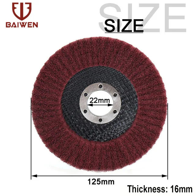 5 zoll Flache Nylon Faser Polieren Rad Klappe Nicht-woven Schleifen Disc 320 Grit Für Winkel Grinder Metall Polieren polieren – Detail 2
