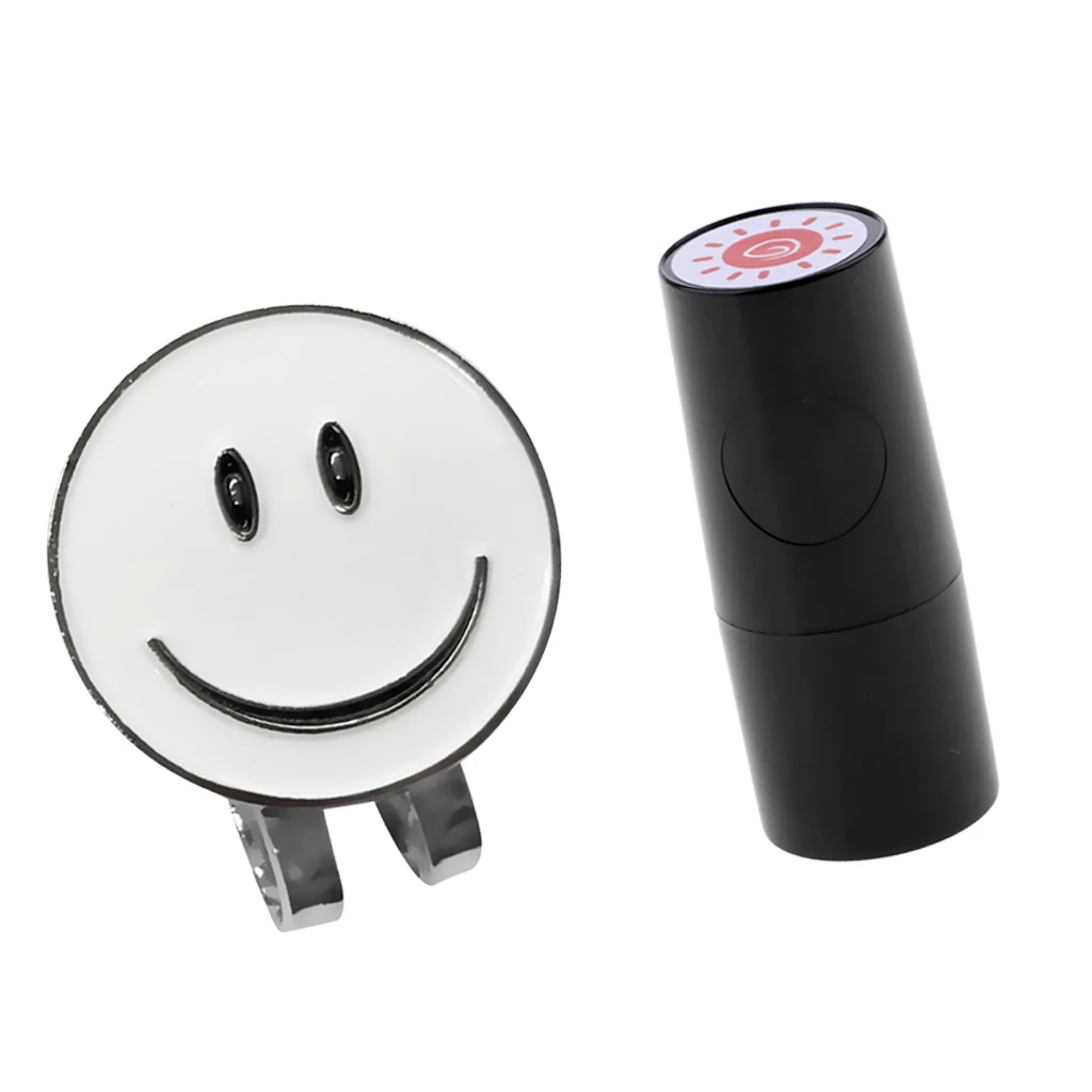Smile Face Golf Ball Marker with Magnetic Hat Clip Golf Ball Stamper Golfer Gift Accessories for Club Giveaways Prize Keepsake