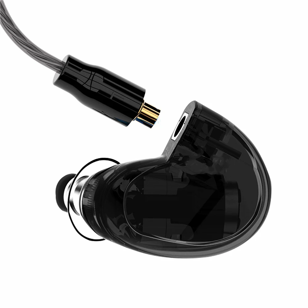 Black FDBRO ASY 3,5 мм 1DD+ 1BA гибридные наушники в ухо HIFI DJ монитор для бега спортивные Игровые наушники ушные наушники гарнитура вкладыши бас - Цвет: Black