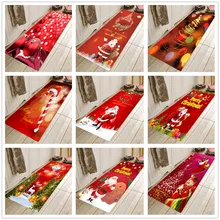 Фланелевые прочные 3D Рождественские ковры с принтом Санта-Клауса для кухни, столовой, камина, противоскользящие напольные коврики, Рождественское украшение для дома, коврик