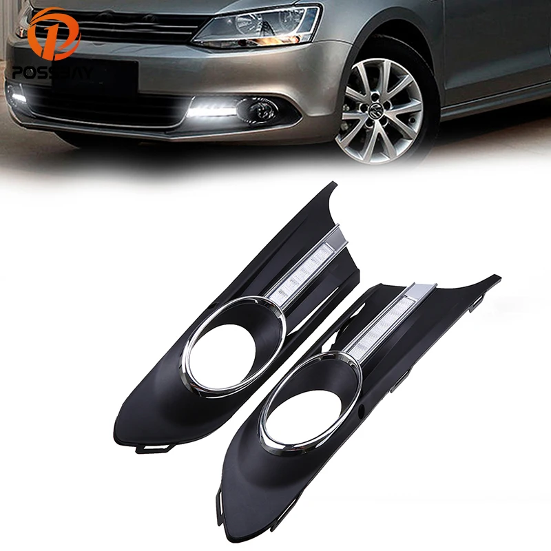 Дневные ходовые огни POSSBAY для VW JETTA MK6 (тип 5G) 2011 2013 предфазная фара с желтой