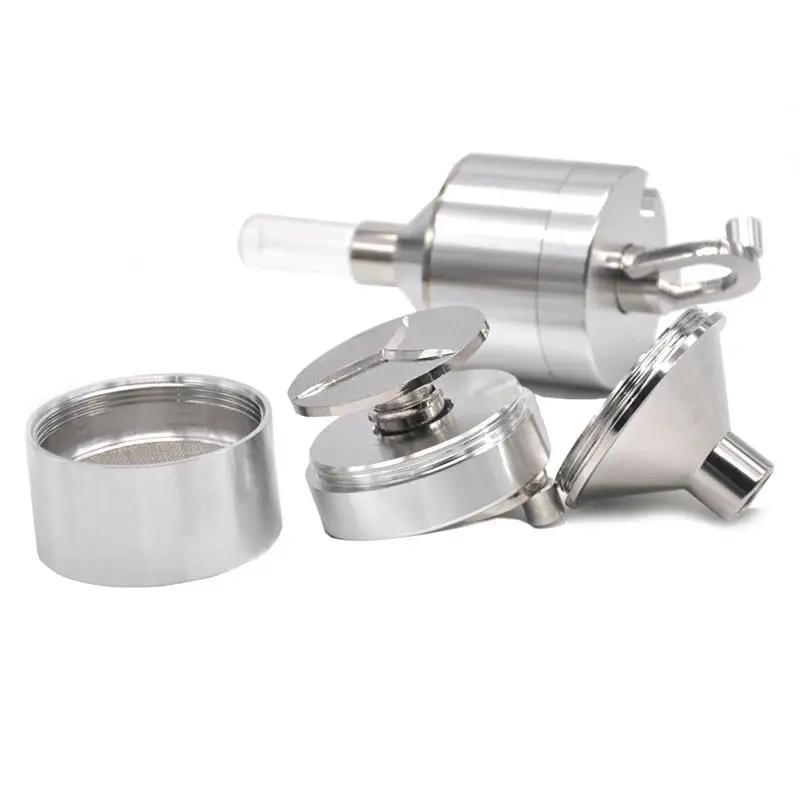 1Pc Hand Mill Metal Powder Metal Powder Hand Funnel Food Container Kitchen Tools With Container Kitchen Tools