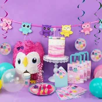 

Owl Cutlery Children's Birthday Party Decoration Disposable Cutlery Plates Dishes Tablecloths Party Wedding Decoration Supplies