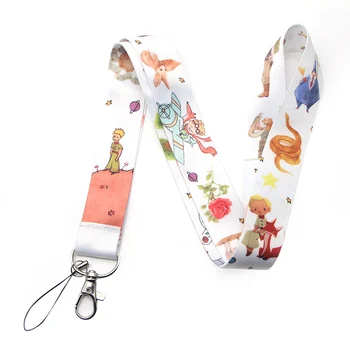

V236 Wholesale 20pcs/lot Le Petit Prince Keychain Lanyards Id Badge Holder ID Card Pass Mobile Phone USB Badge Holder Key Strap
