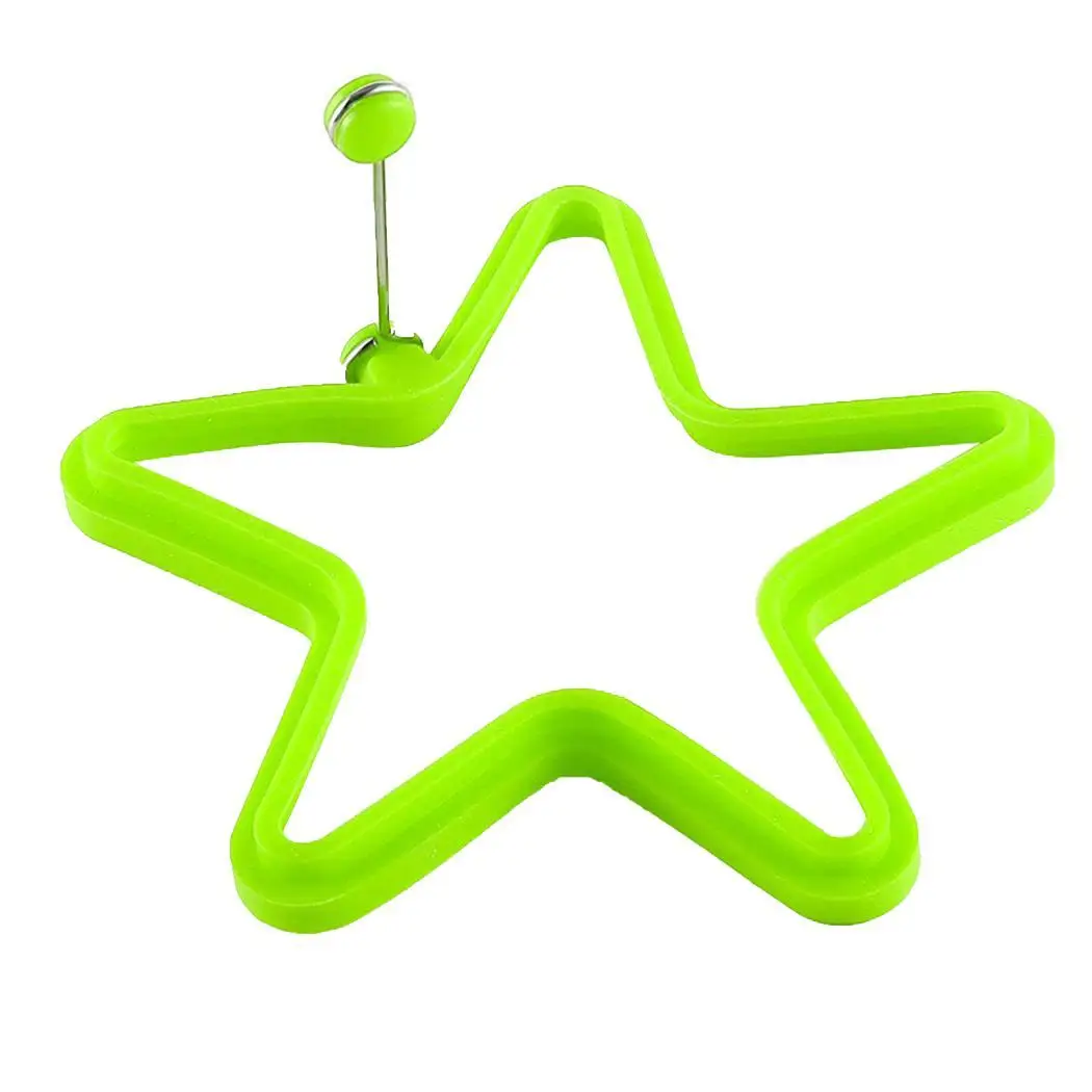 green star shape Силиконовая форма для яичницы для жареных яиц, вы можете использовать яичное кольцо для приготовления блинов. Кухня Пособия по кулинарии инструмент - Цвет: green star shape