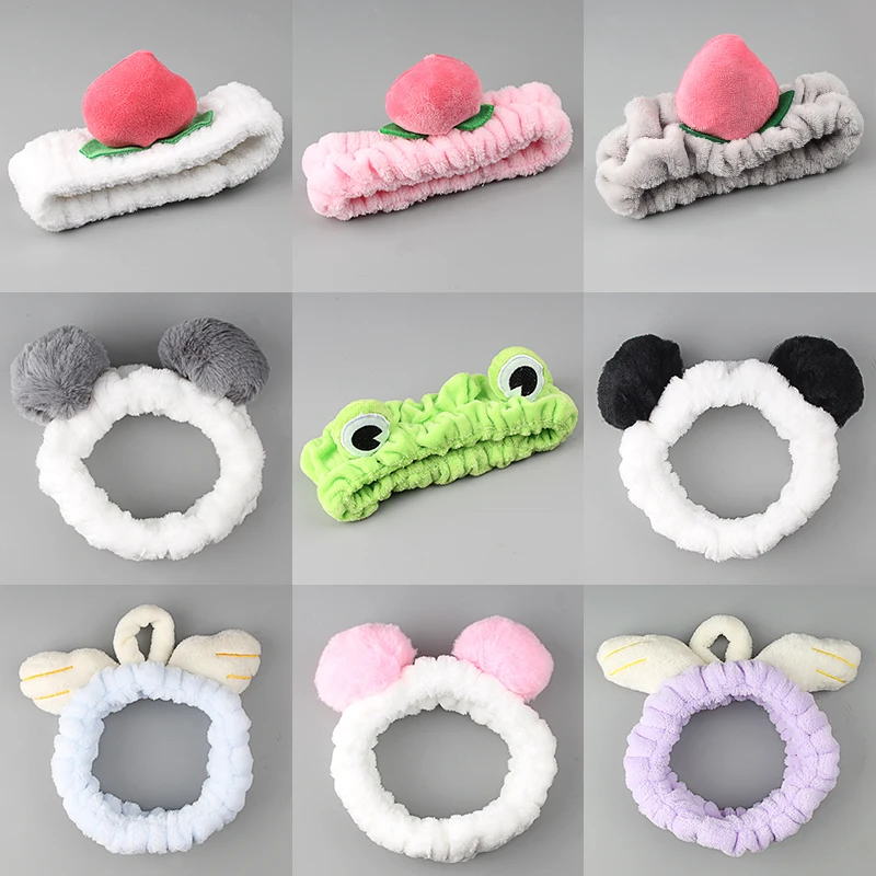 Fashionable Cute Girl Plush Ball Frog Elastic Hair Accessories Lady Wash Face Makeup Antler accessories Band | Аксессуары для