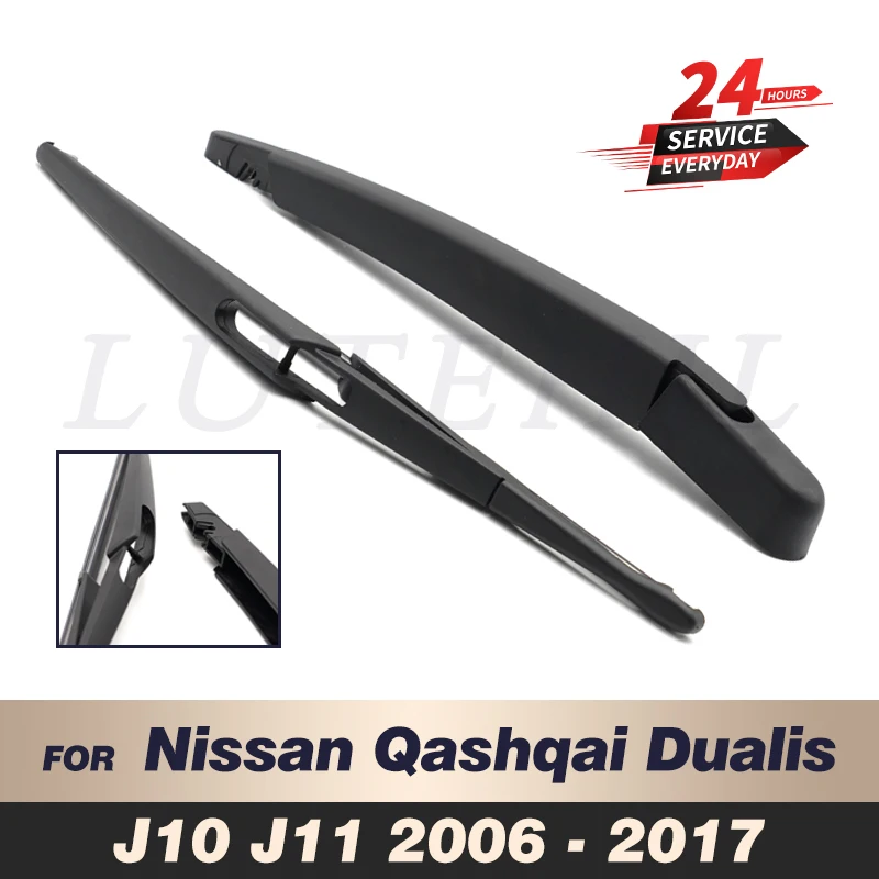 Wiper 12" Rear Wiper Blade & Arm Set Kit For Nissan Qashqai Dualis J10