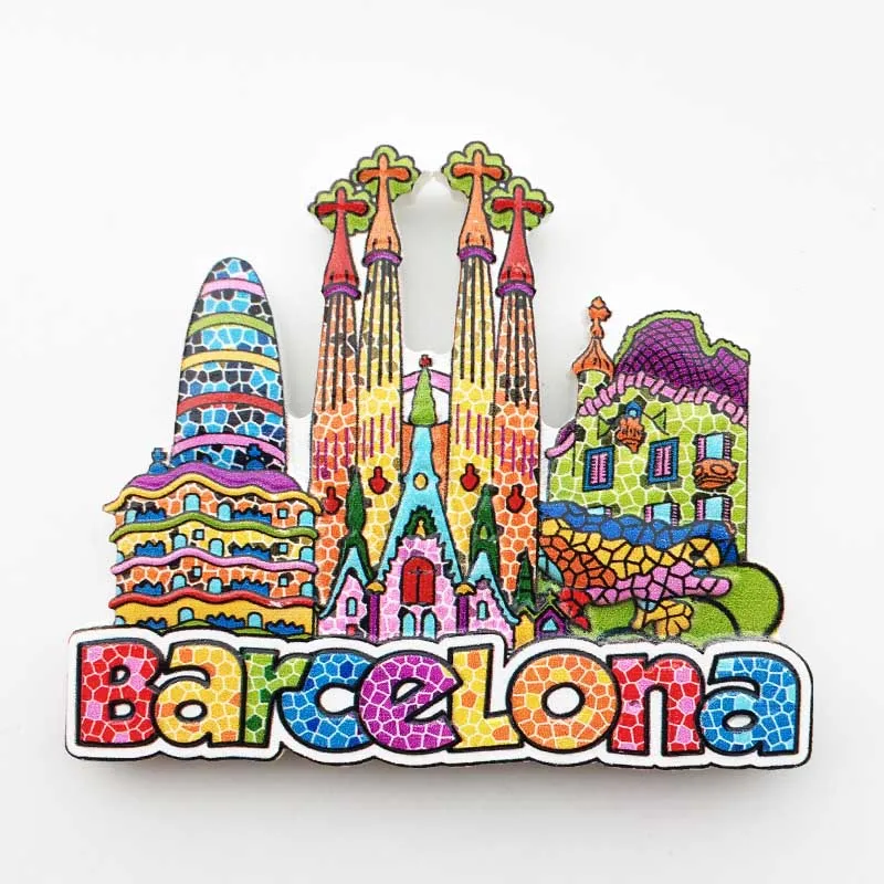 Brandneu Souvenir Neuheit Kühlschrank-magnet Geschenk Spanien Barcelonia 