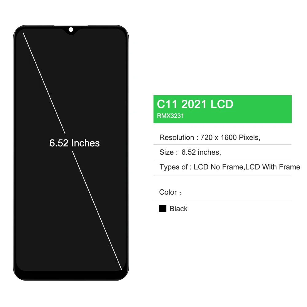 Für Oppo Realme C11 2021 RMX3231 Display In-Cell Komplettes LCD Rahmen