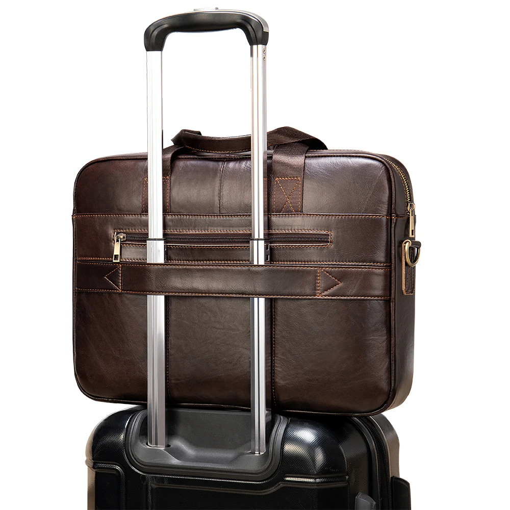 WESTAL мужской портфель мужская сумка из натуральной кожи для документов ноутбука 14