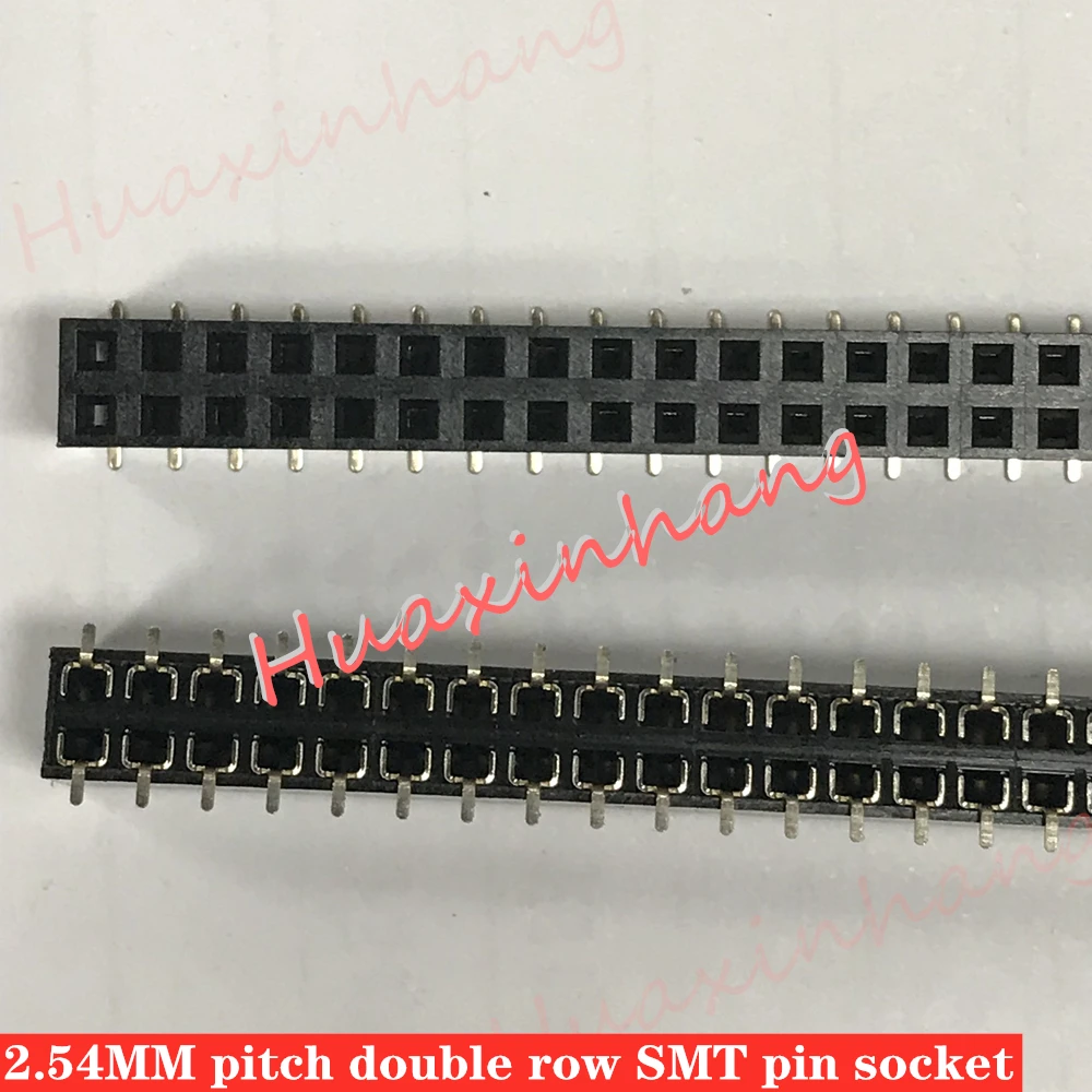 50 шт. 2,54 мм разъем для печатных плат двухрядные клеммы заголовок SMD/SMT 4 Pin на возраст 6, 8, 10, 12 лет 14, 16, 18, 20, 24, 26-30 40 80 Pin Пластик высота: 8,5 мм