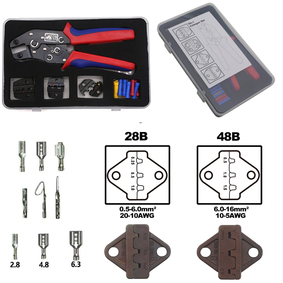 Обжимные плоскогубцы несколько обжимных штампов набор проводов Dupont терминалы инструменты электрик соединитель Мультитул(подарок некоторые провода терминал - Color: SNA No.2