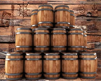 

beibehang Custom wallpaper photo Europe and America retro nostalgia wood bar wine barrel winery background walls 3d wallpaper